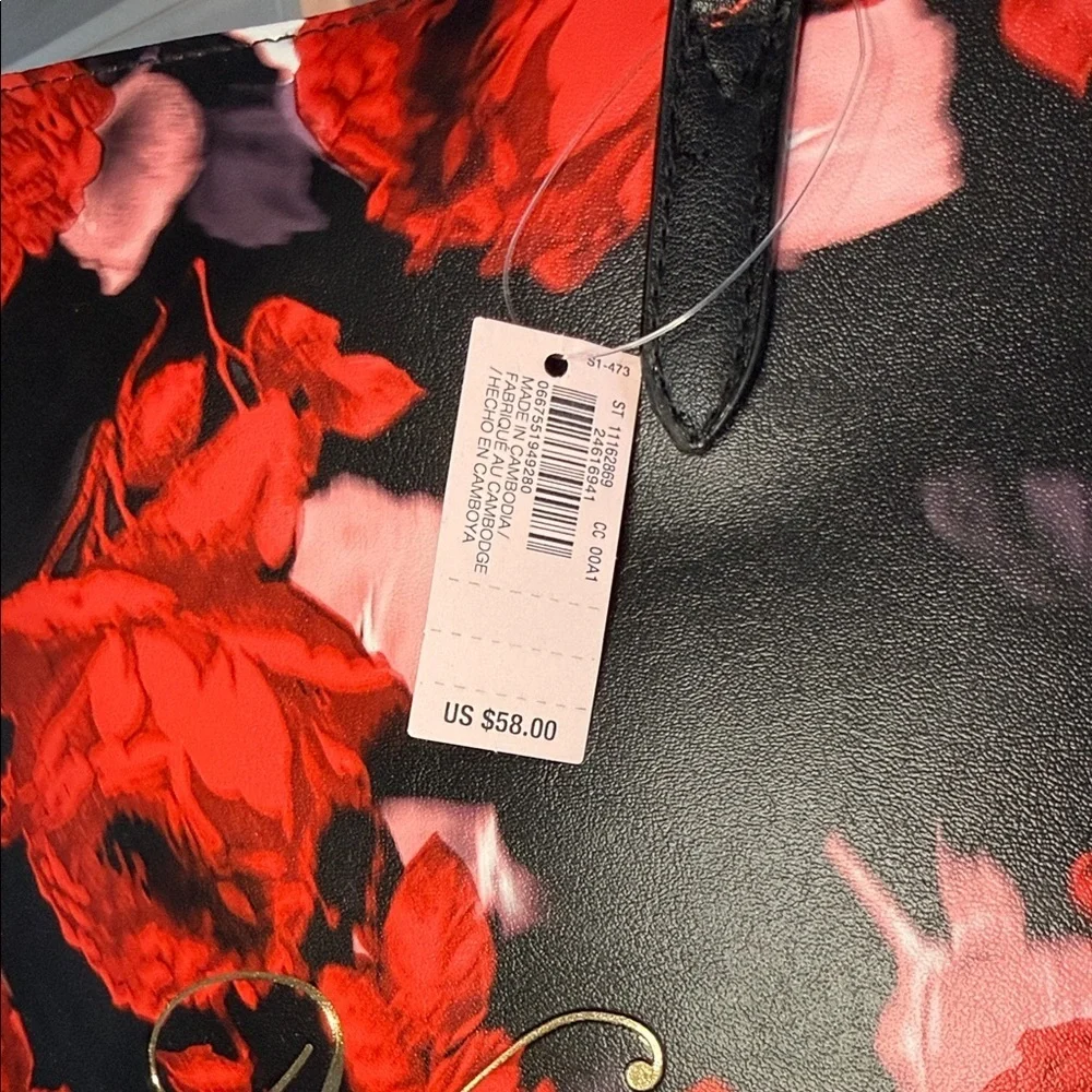 Victoria's Secret Black and Red Rose Tote